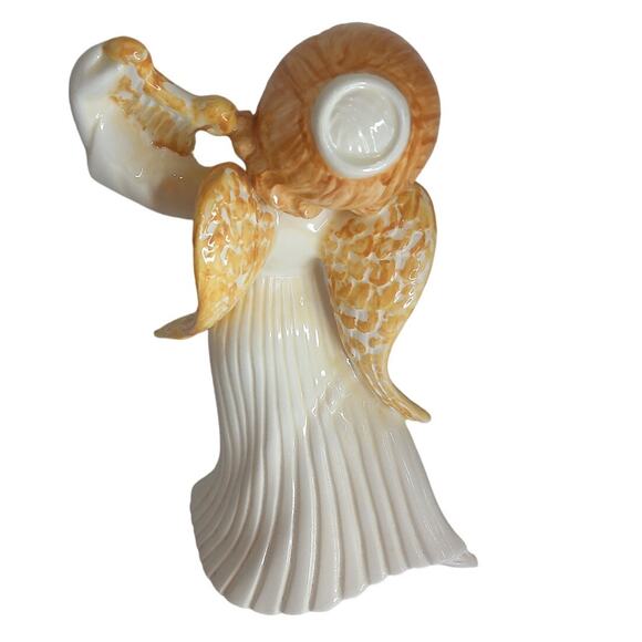 Vintage Atlantic Mold Ceramic Angel With Harp Christmas Holiday - Picture 6 of 9